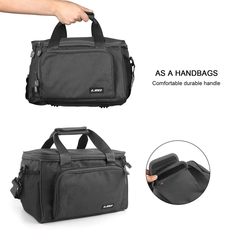 mouhike Fishing Tackle Bag Portable Crossbody Sling Pack Fly Fishing Tackle Box Bag Large Fishing Gear Storage Organizer for Travel Camping Hiking (Black) - Image 3